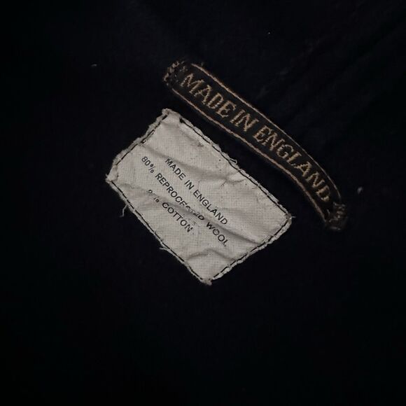 GERMAN MARINE COLANI PEA COAT NAVY 1950s Military Hooded Duffle made in England - Picture 8 of 15